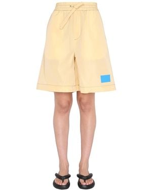 Sunnei SHORTS CON PATCH E ELASTICO IN VITA - Giallo