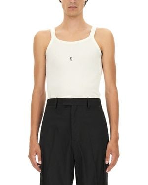 YVES SAINT LAURENT メンズ ノースリーブトップ Saint Laurent ロゴ タンクトップ | ニュートラル | FARFETCH JP