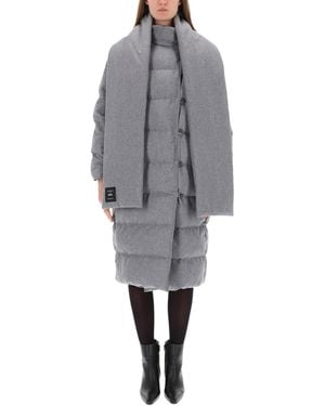 BOSS Reversible Coat With Scarf - Gray