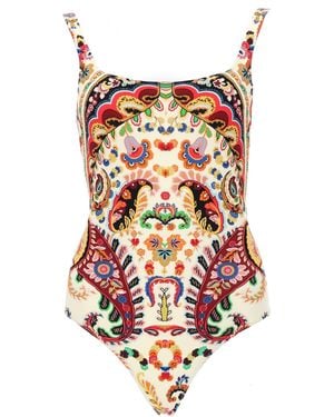 Etro Costume Intero Con Motivo Paisley Floreale - White