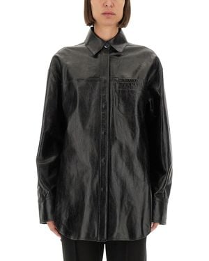 Sportmax Leather Borel Shirt - Black