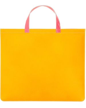 Comme des Garçons Super Fluo Leather Mini Tote Handbag - Yellow