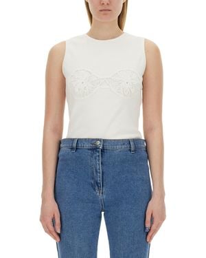 Magda Butrym Crochet T-Shirt Bra - Blue