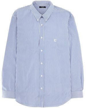 Balmain Striped-Pattern Shirt - Blue