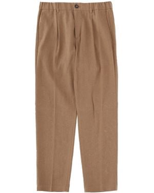 Herno Tailored Linen Trousers - Natural