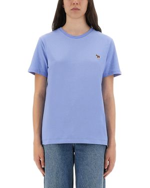 Paul Smith T-Shirt With Logo Patch - Blue