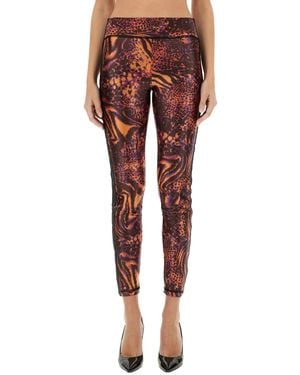 Versace Jeans Couture Leggings With Print - Red