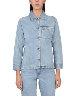A.P.C. Janice Cotton Denim Shirt - Blue