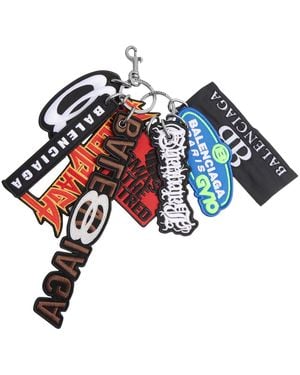 Balenciaga Keychain With Patches - Blue