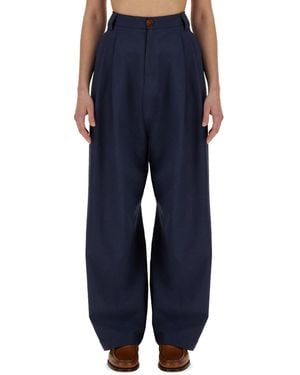 Alysi Canvas Trousers - Blue