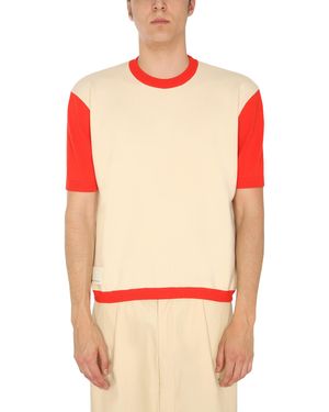 SUNNEI X ELEONORA BONUCCI T-Shirt With Contrasting Profiles - Orange