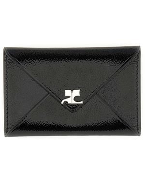 Courreges Card Holder With Logo - Black
