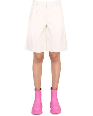 MSGM Faux Leather Bermuda Shorts - Pink