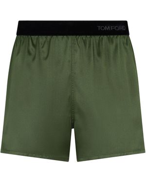 Tom Ford Silk Pajama Shorts - Green