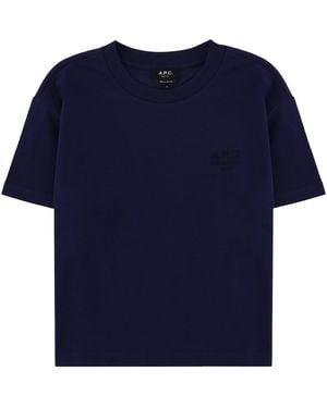 A.P.C. Logo Crew Neck T-Shirt - Blue