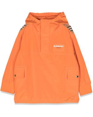 Burberry Kids Wilder Vintage-Check Hooded Jacket - Orange