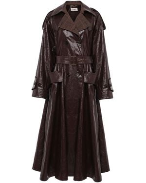 Chloé Belted Buttoned Coat - Brown