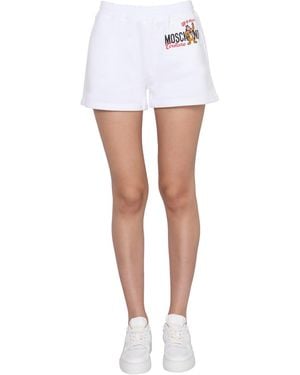 Moschino Cotton Graphic Shorts - White