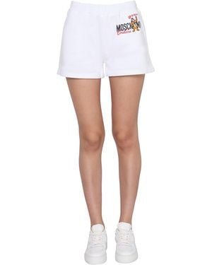 Moschino Cotton Graphic Shorts - White