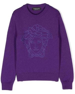 Versace Medusa Choker Pullover - Purple