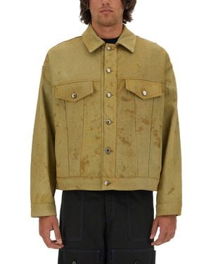 MSGM Denim Jacket Dyed - Green