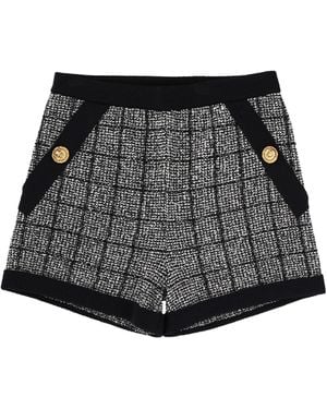 Balmain Tweed Checks Shorts - Black
