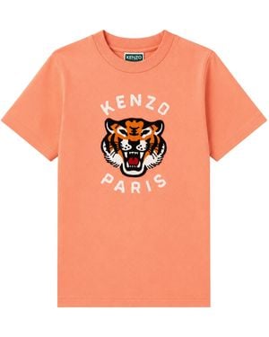 KENZO Abito Con Ricamo Tiger Head - Orange