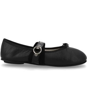 Repetto Calfskin Cotton Lambskin Rubber Flats - Black