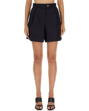 McQueen Regular Fit Wool Cargo Shorts - Blue