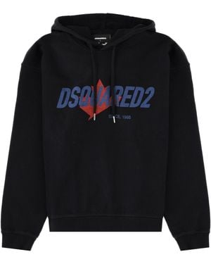 DSquared² Felpa Con Stampa Logo - Black