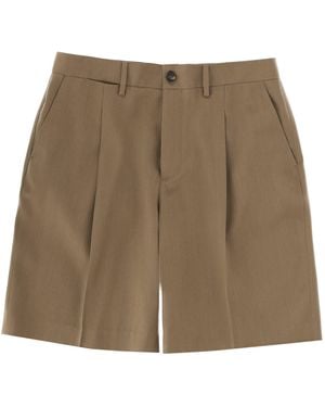 Golden Goose Wool Gabardine Bermuda Shorts - Brown