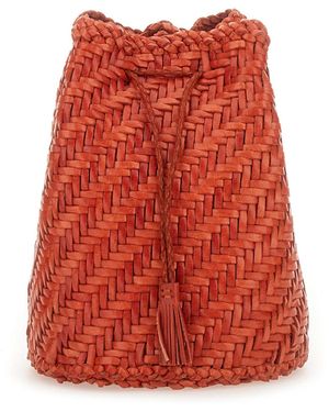 Dragon Diffusion "Pompom Double Jump Tan" Bag - Red