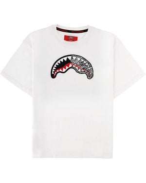 Sprayground T-Shirt Con Stampa Shark - White