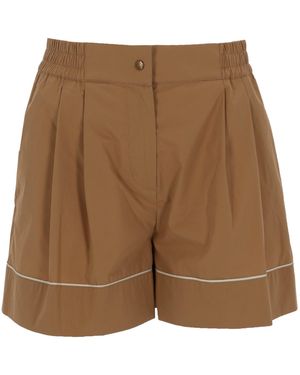 Moncler Shorts A Vita Alta - Brown