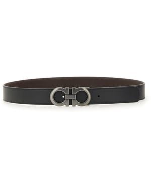 Ferragamo Reversible Calf Leather Belt - Black