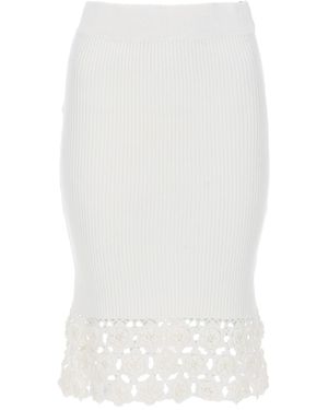 Ganni Gonna Con Bordo - White