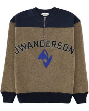 JW Anderson Felpa Con Logo Ricamato - Blue
