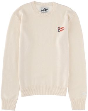 MC2 Saint Barth Embroidered New Queen T-Shirt For - Natural
