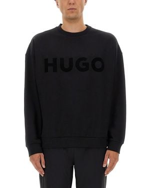 HUGO Maglia Oversize Con Logo - Black