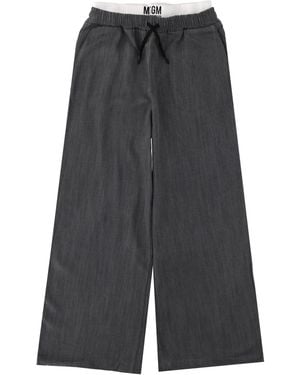 MSGM Pantalone A Gamba Larga - Grey