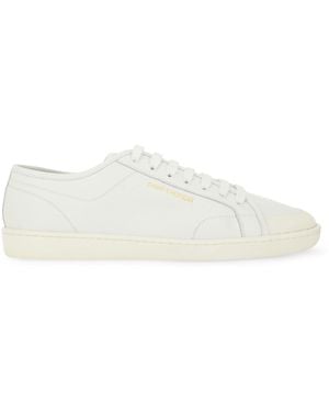 Saint Laurent Smooth Leather "Gym" Sneaker - White