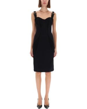 Versace Jeans Couture "Baroque" Buckled Dress - Black