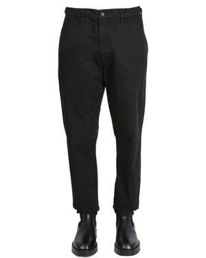 Aspesi Straight-Leg Chinos With Zipper - Black