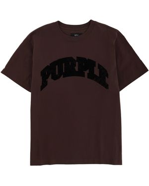 Purple Brand T-Shirt With Logo - Brown