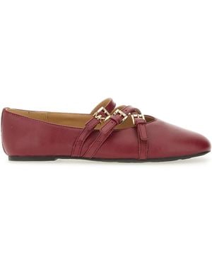 MICHAEL Michael Kors "indy Flex" Leather Ballerina - Red