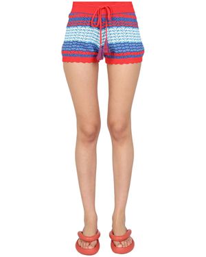 Gallo Striped Pattern Shorts - Blue