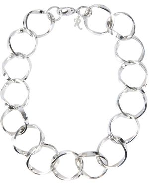 Raf Simons Linked Rings Necklace - White