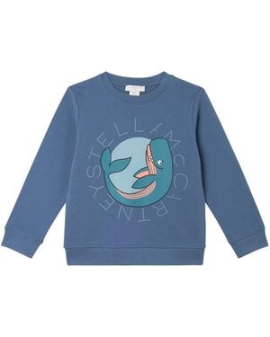 Stella McCartney Sweatshirt With "Whale" Logo - Blue
