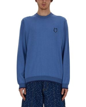 Maison Kitsuné Crew Neck Jumpers - Blue