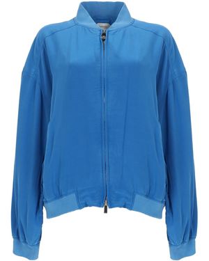 Versace Blouson Con Zip - Blue